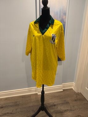 Vintage Brazil National Team Yellow & Green Soccer Jersey